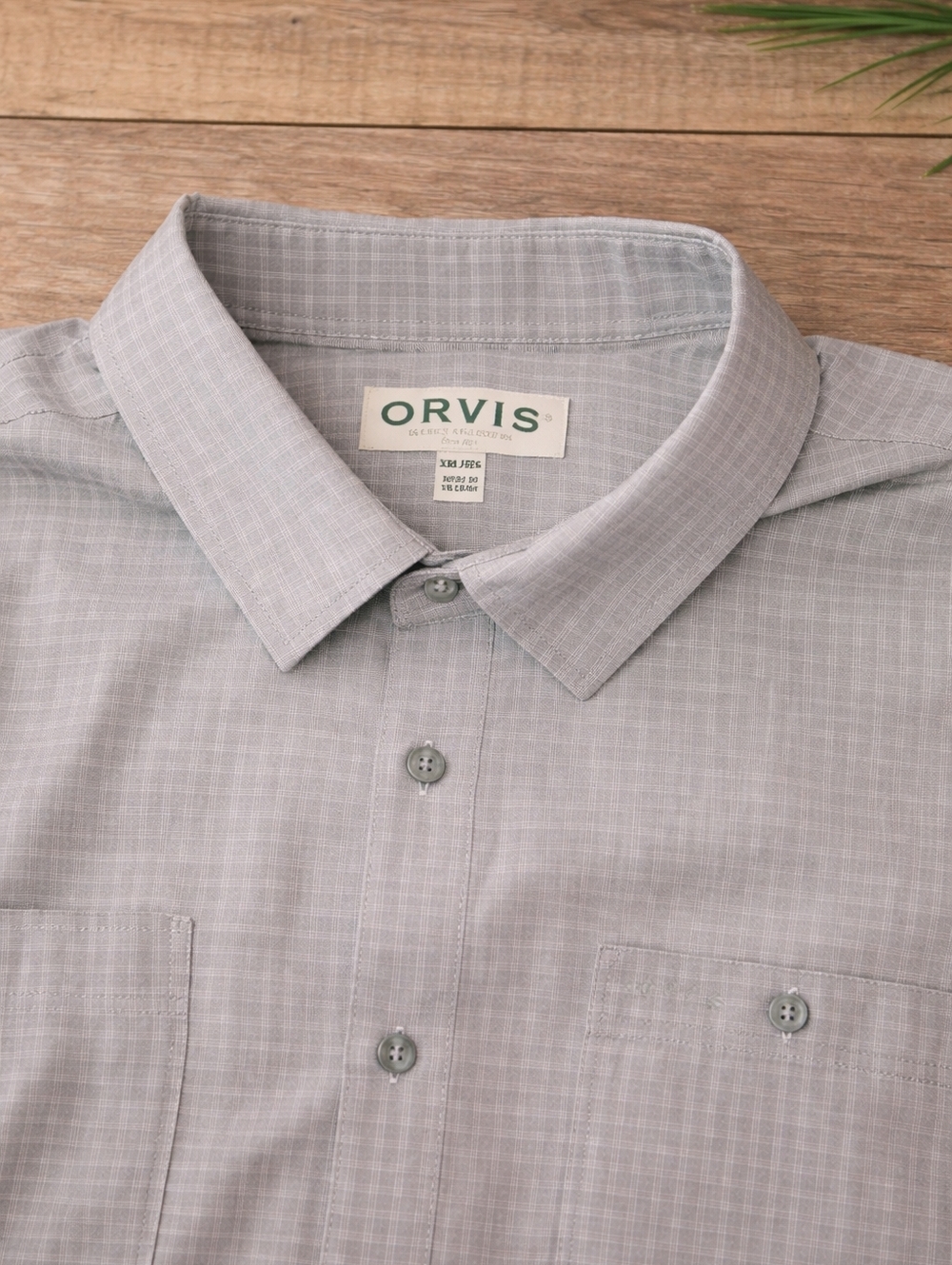 Orvis Button Down Shirt Men’s 2XL Short Sleeve UPF 30+Quick Dry Gray XXL